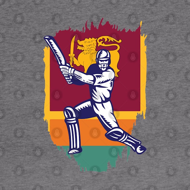 Sri Lanka Cricket Player Batsman Design by alltheprints